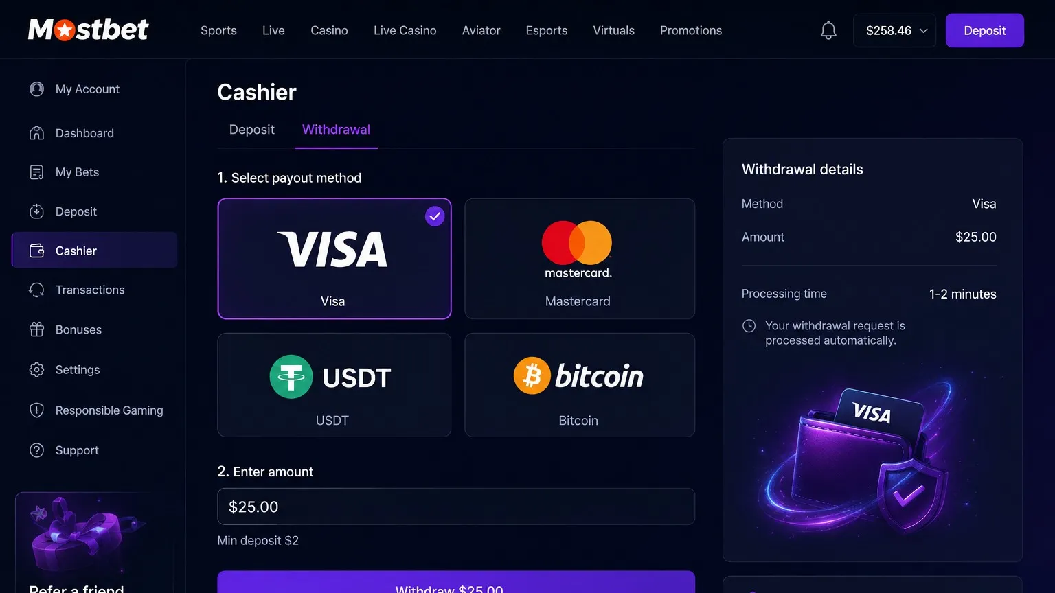 Mostbet withdrawal: payout speed, minimums, and payment rails