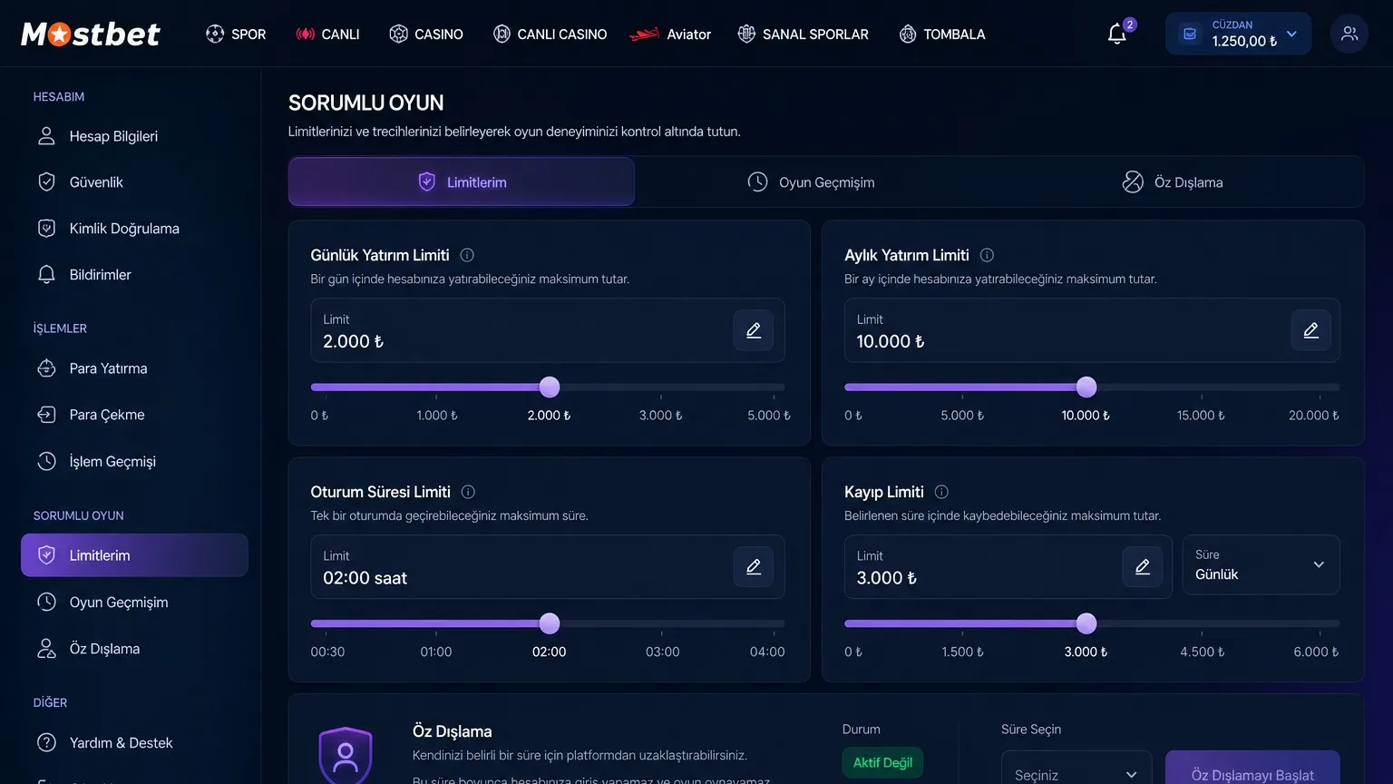 Mostbet turkiye kullanıcıları için sorumlu oyun sınırları