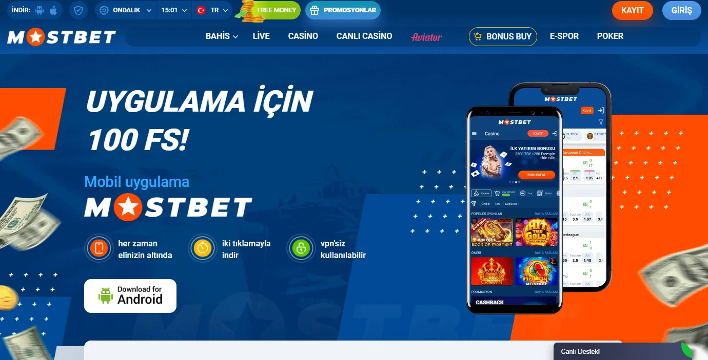 Mostbet app ana ekranı mobil avantajlar ve özelliklerle