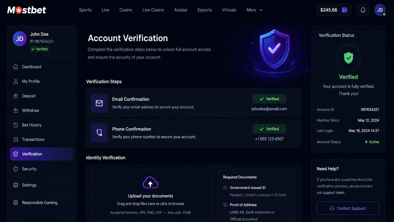 Mostbet verification: proving identity before a withdrawal clears Mostbet login