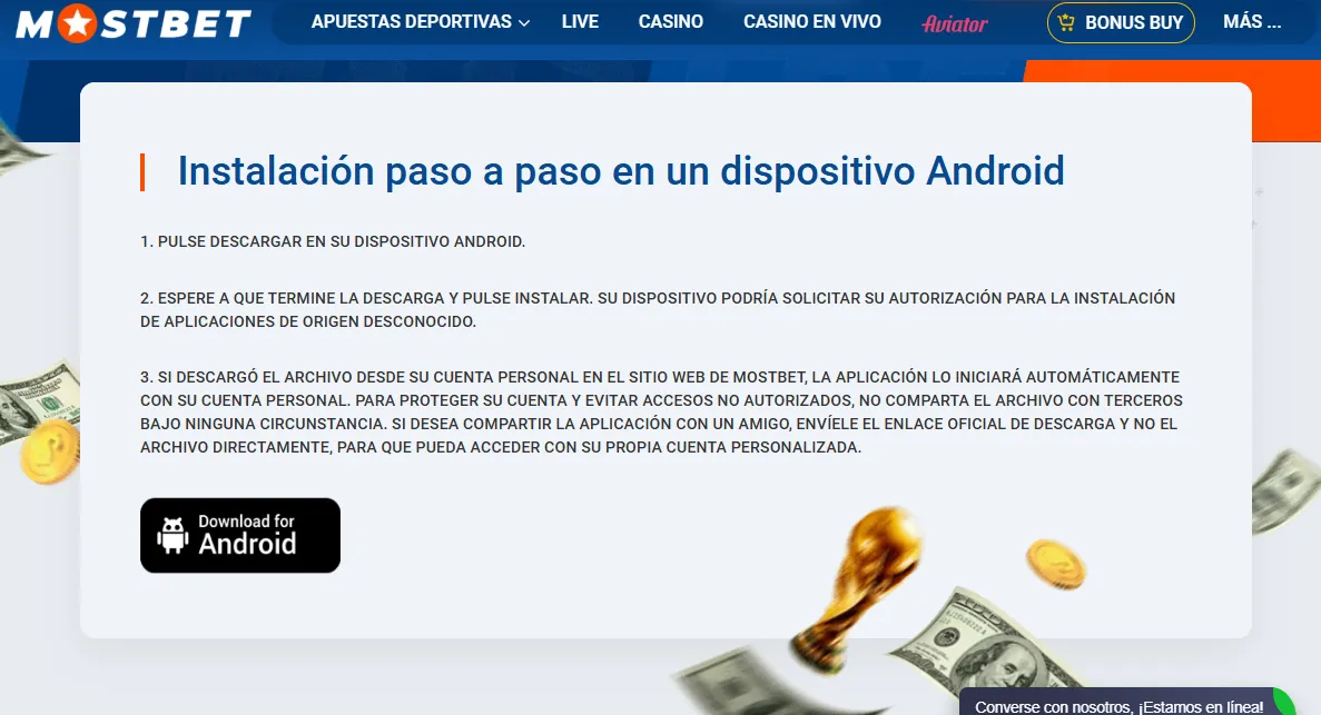 Descarga de Mostbet APK — pasos de instalación en Android